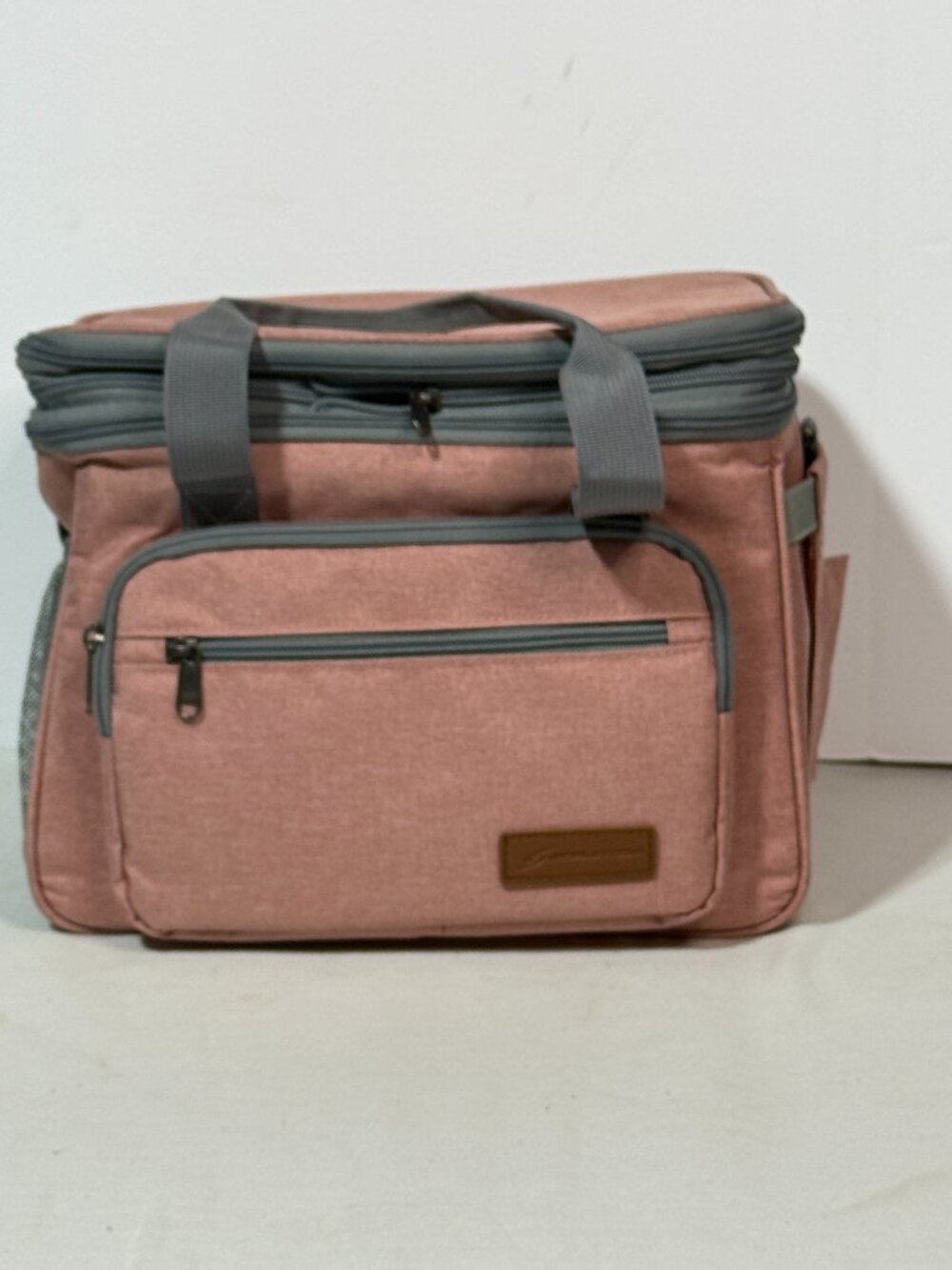 Maelstrom Pink Gray Insulated Lunch Bag KB-02 Tote Double Deck Cooler w/ Strap